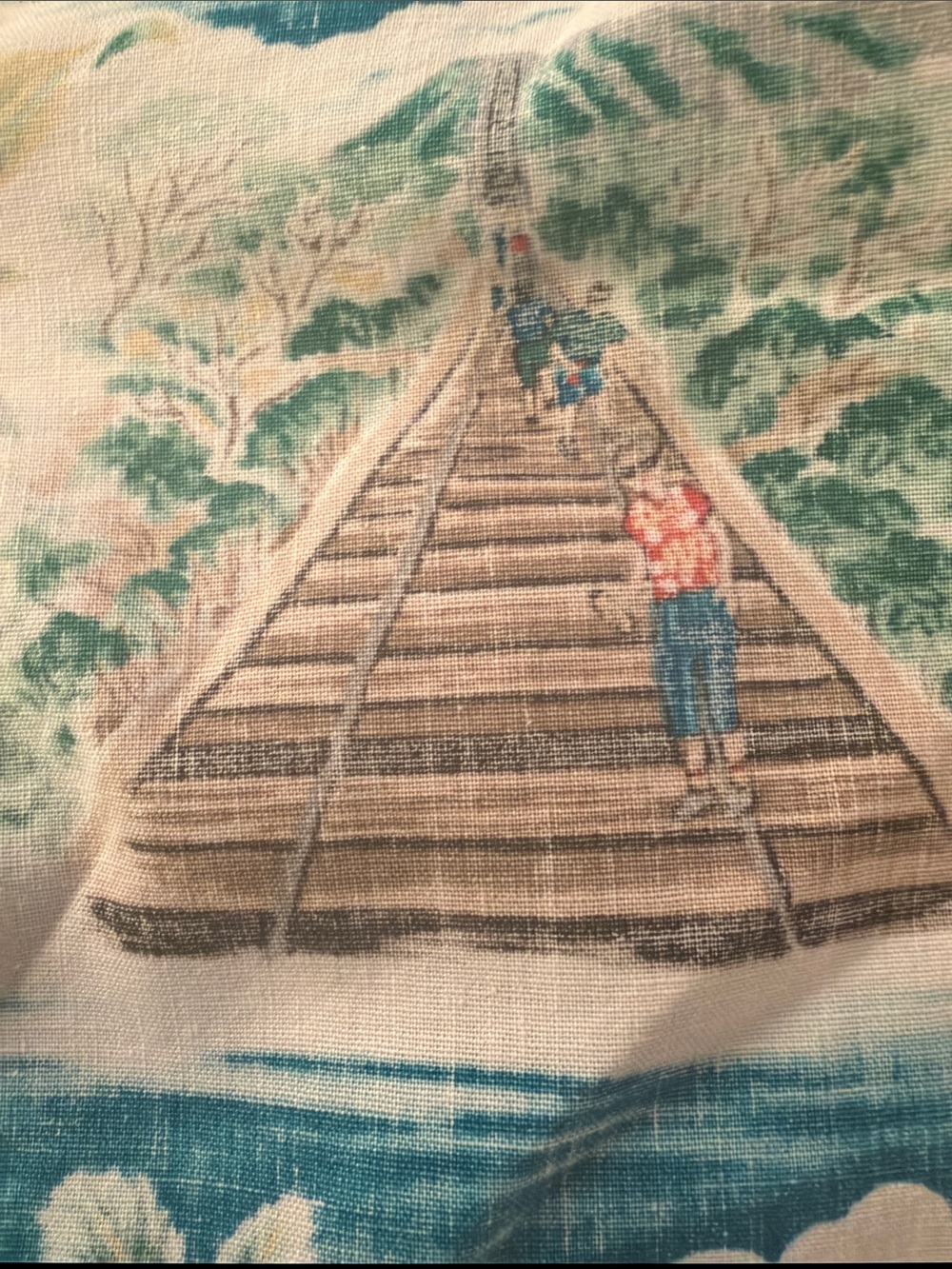 reyn spooner Tropical Island Print Button-Down Shirt - Blue/Green - Picture 5 of 7